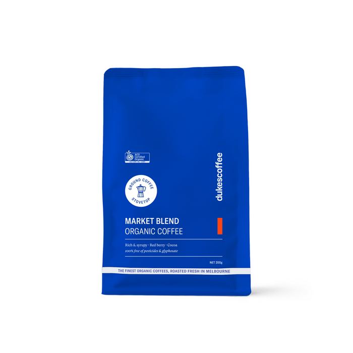 Dukes Organic Coffee - Market Blend Organic Coffee | Ground for Stovetop
