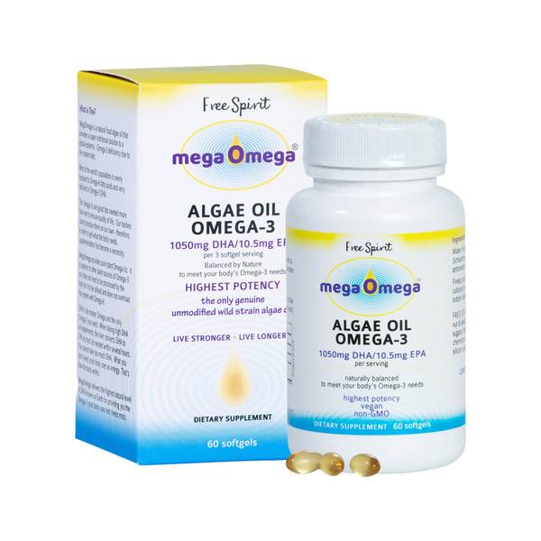 MegaOmega Algae Oil 60 Soft Gel Capsules